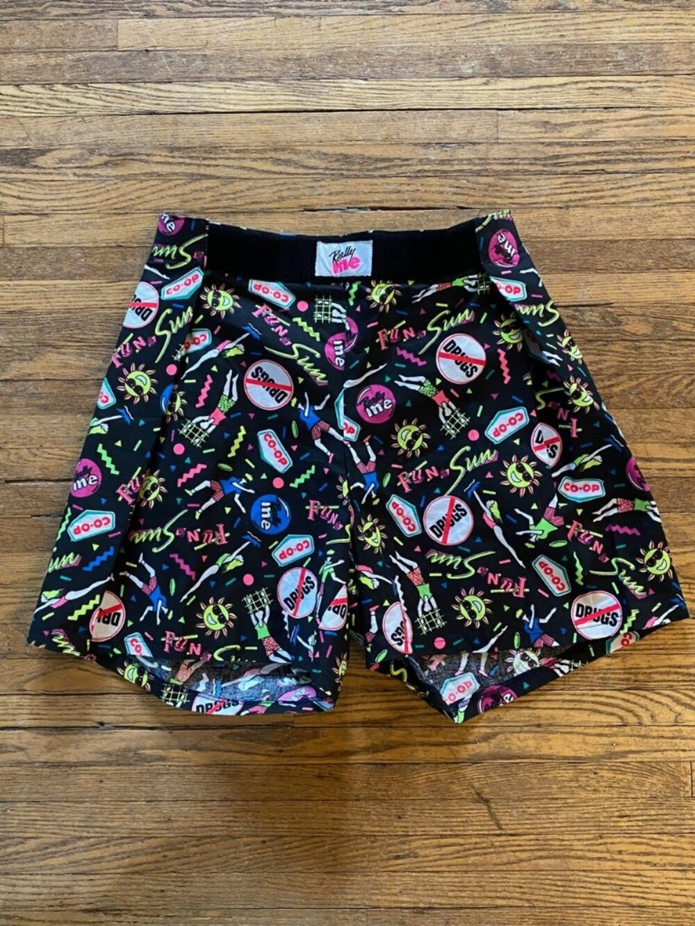 Vintage 80s/90s neon graphic shorts - Sz.M